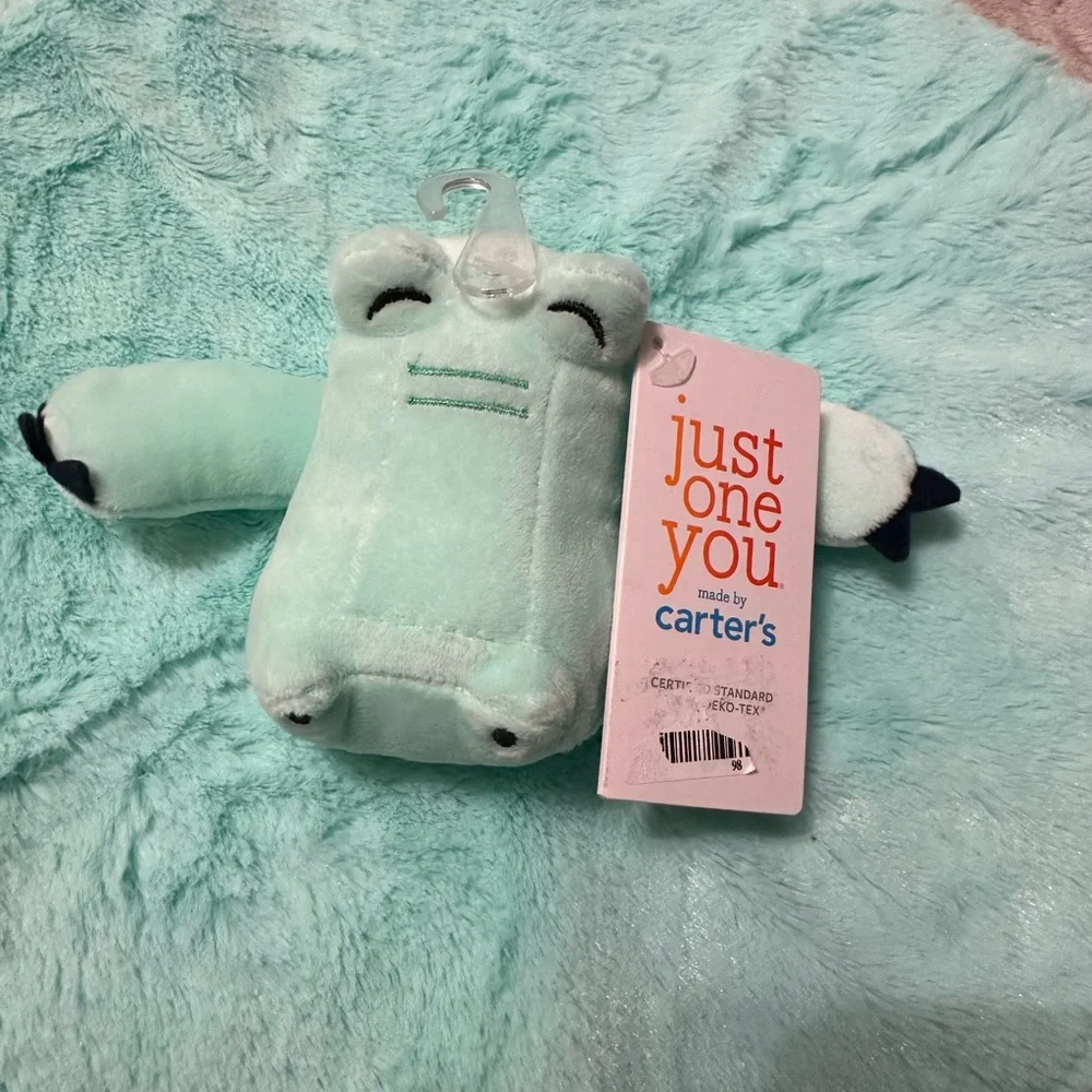 Mint Green Plush Hippo Blanket toy new